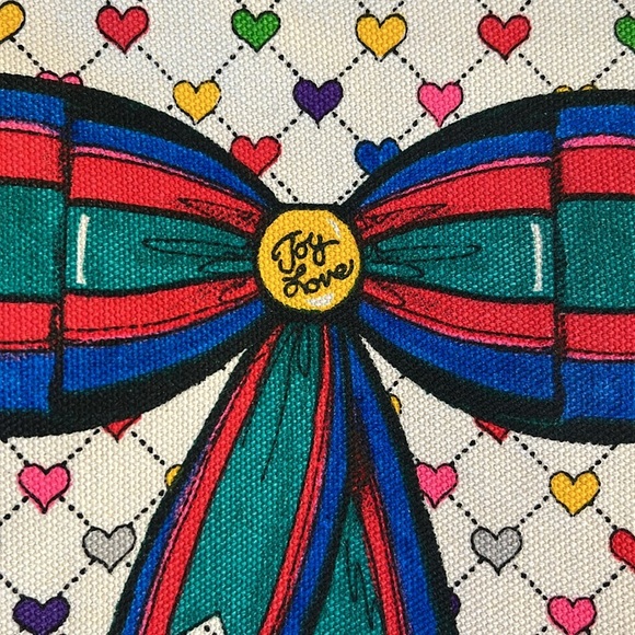 Brighton  NWT  Love & Joy Pouch  Canvas crossbody  multicolor/large seasonal bow - Picture 6 of 13